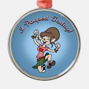 I Pooped Today! -f Metal Tree Decoration