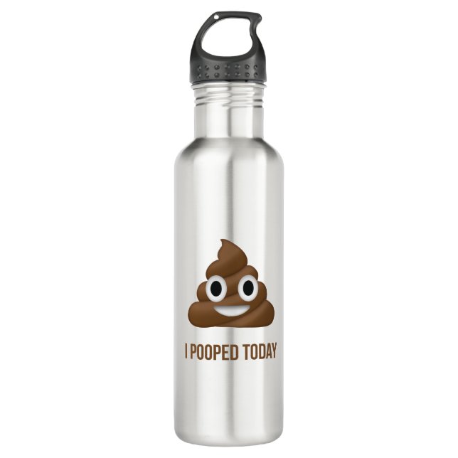 I Pooped Today Funny Emoticon 710 Ml Water Bottle (Front)