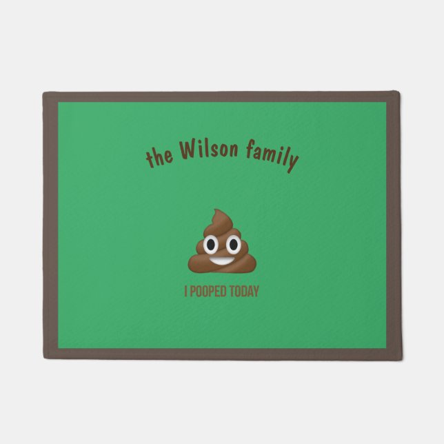I Pooped Today Funny Emoticon Doormat (Front)