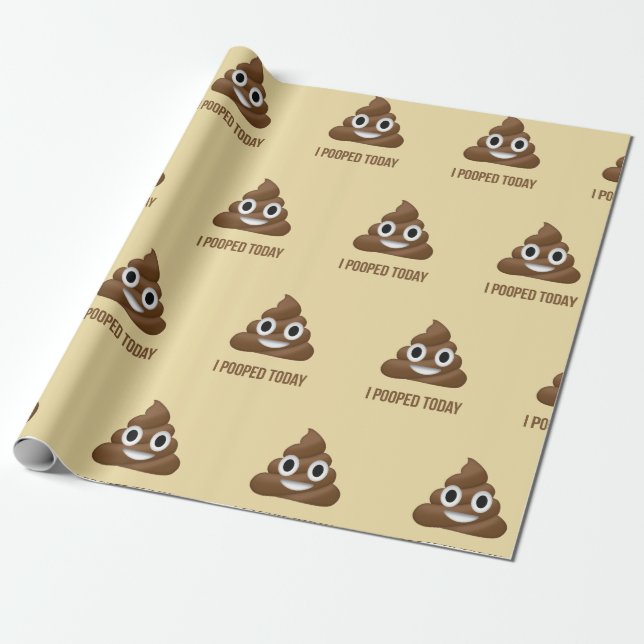 I Pooped Today Poo Emoji  Wrapping Paper (Unrolled)