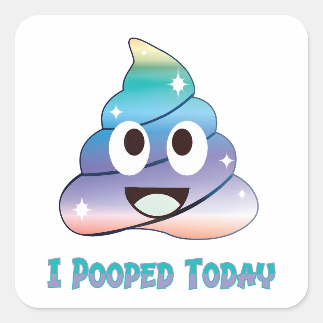 i pooped today potty training square sticker (Front)