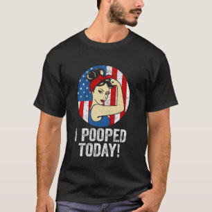 I Pooped Today Shirt Women USA Flag Funny I Pooped