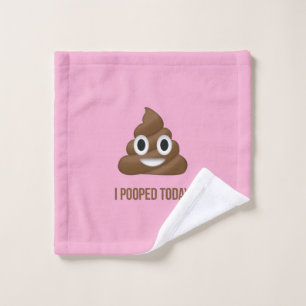 I Pooped Today Smiling Emoji Pink Version Wash Cloth