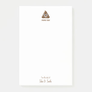 I Pooped Today Smiling Emoticon Personalized Post-it Notes