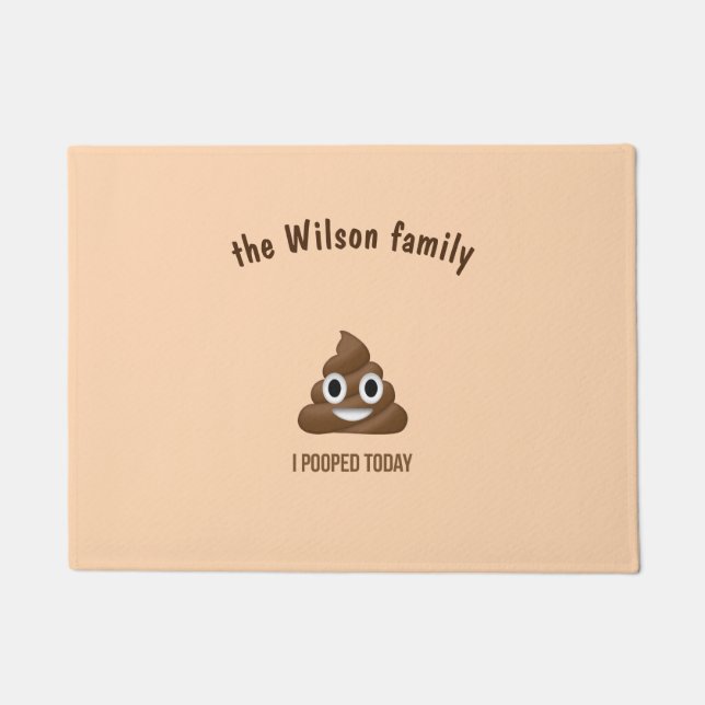 I Pooped Today Smiling Poo Emoticon Doormat (Front)