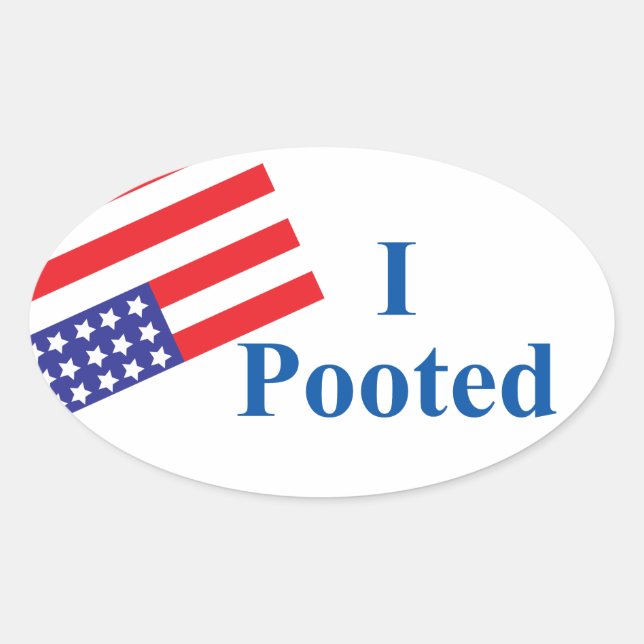I Pooted Stocker Oval Sticker (Front)