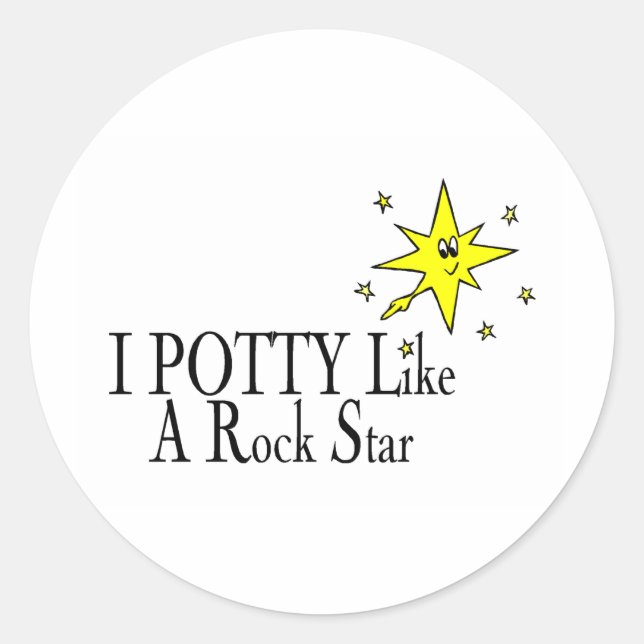 I POTTY Like A Rock Star Classic Round Sticker (Front)