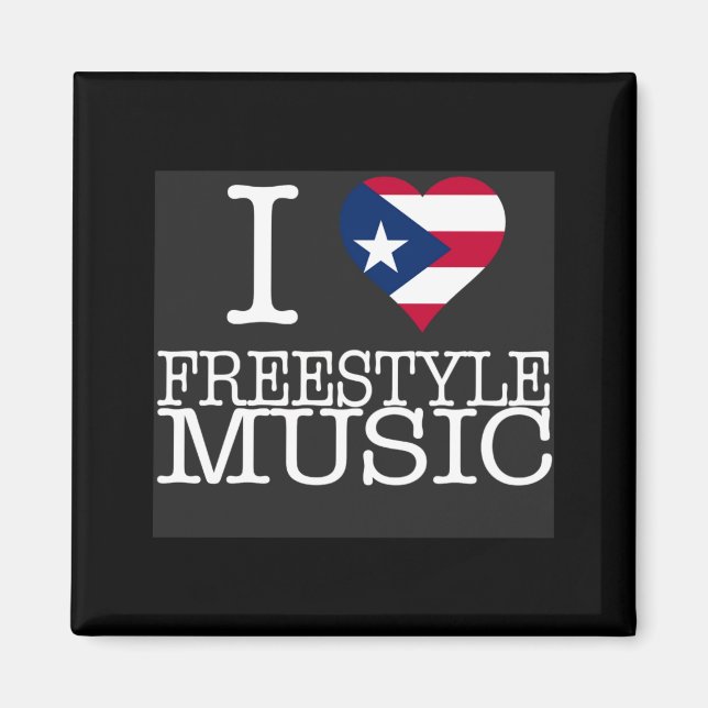 I Pr Heart Style Music Black T Shirt  Magnet (Front)