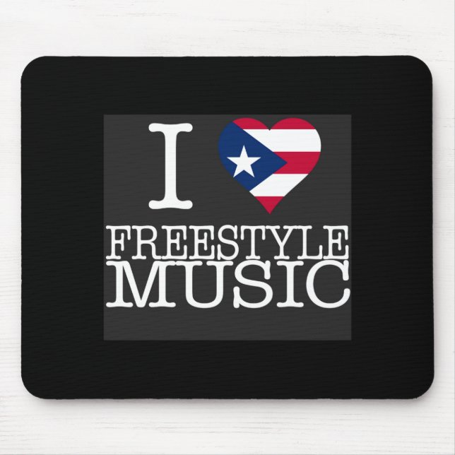 I Pr Heart Style Music Black T Shirt  Mouse Mat (Front)