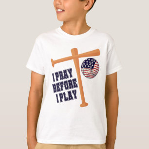 I pray before I play Basebal Game T-Shirt
