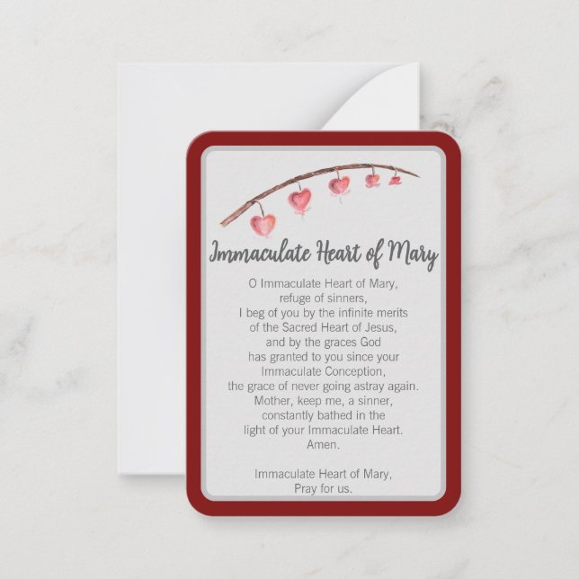 “I Prayed for You Today” Immaculate Heart Notecard (Front)