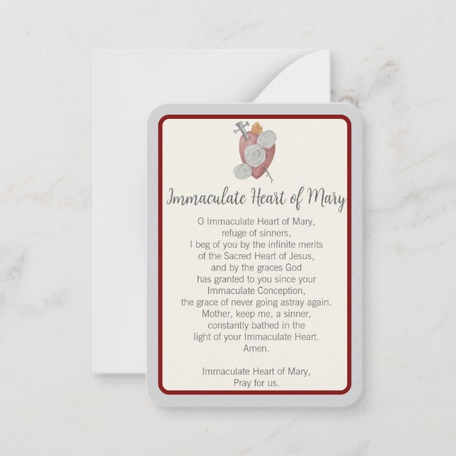 “I Prayed for You Today” Immaculate Heart Notecard (Front)