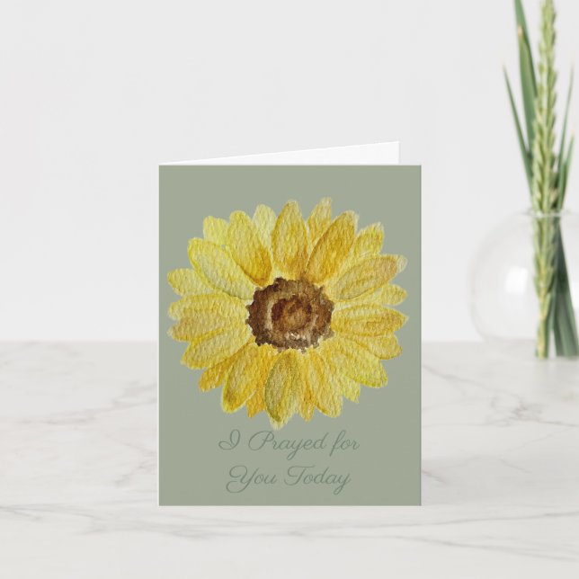 I Prayed for You Today | Sunflower Prayer Card (Front)