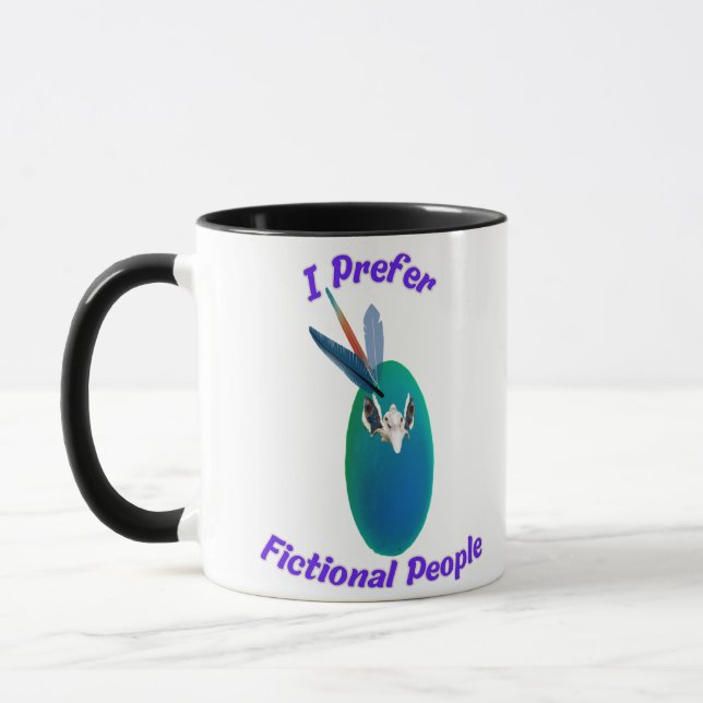 I Prefer Fictional People Mug for Writers Readers (Left)
