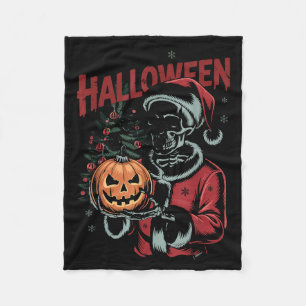 I Prefer Halloween Christmas Creepy Cute Skeleton Fleece Blanket