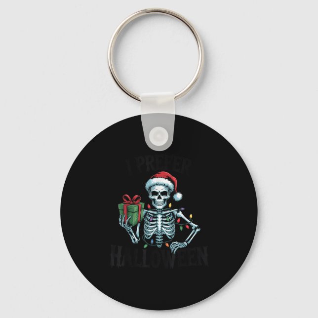 I Prefer Halloween Christmas Lights Women Men Kids Key Ring (Front)