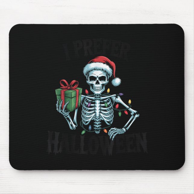 I Prefer Halloween Christmas Lights Women Men Kids Mouse Mat (Front)