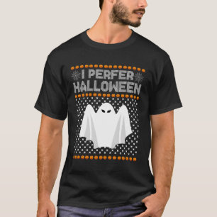 I Prefer Halloween Christmas Sweater Funny Ugly Xm