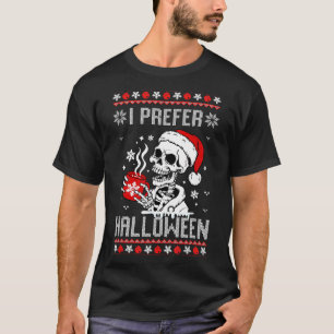 I Prefer Halloween Christmas Sweater Skeleton Ugly