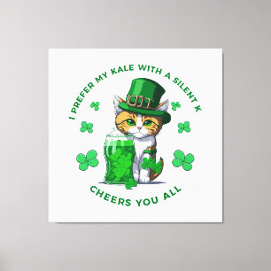 I Prefer My Kale With A Silent K Funny Beer Lover Canvas Print