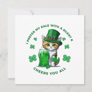 I Prefer My Kale With A Silent K Funny Beer Lover Invitation