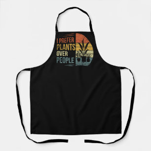 I Prefer Plants Over People Retro Plant Lover Apron