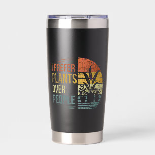 I Prefer Plants Over People Retro Plant Lover Insulated Tumbler
