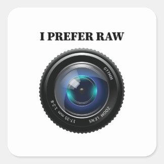 I Prefer Raw Square Sticker