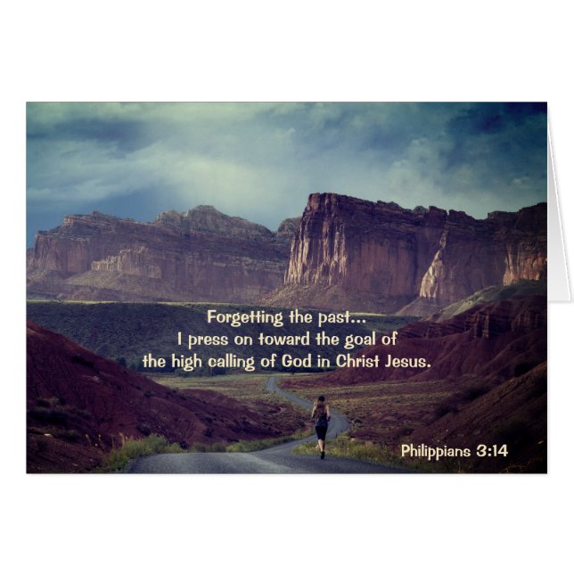 I press on towards the goal Philippians 3:14 Card (Front Horizontal)