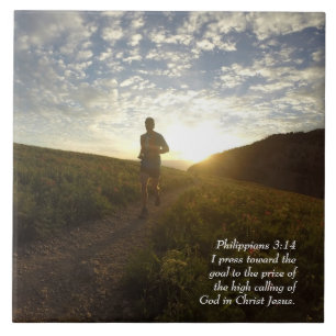 I Press Towards the Goal Philippians 3:14 Scriptur Tile