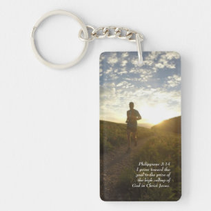 I Press Towards the Goal Philippians 3 Personalise Key Ring