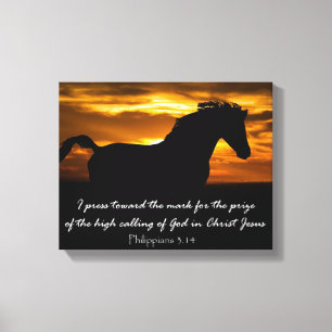 I press Towards the Mark Bible Verse Canvas Print