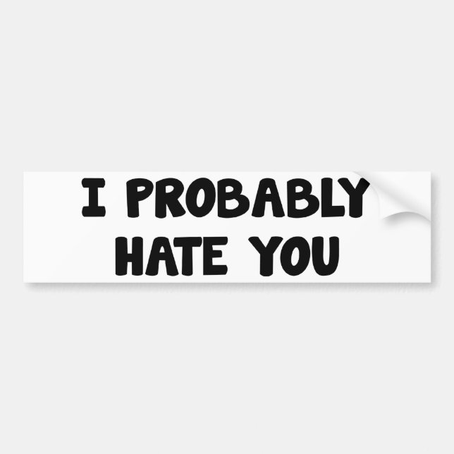 I Probably Hate You Bumper Sticker (Front)