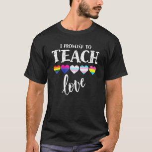 I Promise To Teach Love Lgbt Q Pride Proud Ally Te T-Shirt