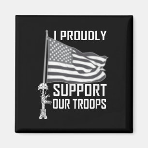 I Proudly Support Our Troops Memorial Day Graphic Magnet