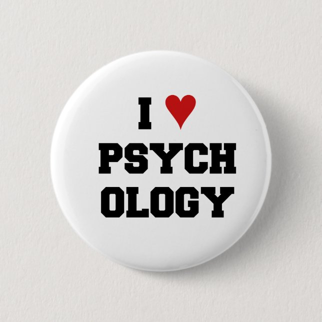 I ♥ PSYCHOLOGY 6 CM ROUND BADGE (Front)