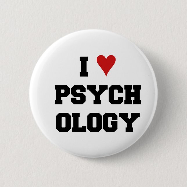 I ♥ PSYCHOLOGY 6 CM ROUND BADGE (Front)