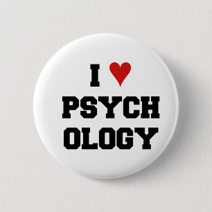 I ♥ PSYCHOLOGY 6 CM ROUND BADGE