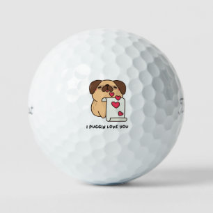 'I Puggin Love You' Pug Dog Lovers Pet Parent Gift Golf Balls