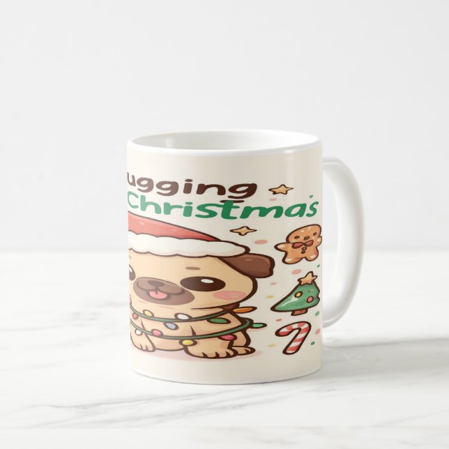 I Pugging Love Christmas: A Christmas Classic Coffee Mug (Front Right)