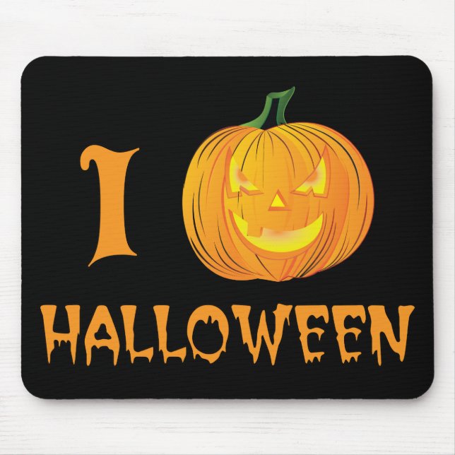 i Pumpkin Halloween - Funny i Heart Parody Mouse Mat (Front)