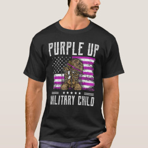 I Purple Up Month Of Military Child Kids Boots Fla T-Shirt