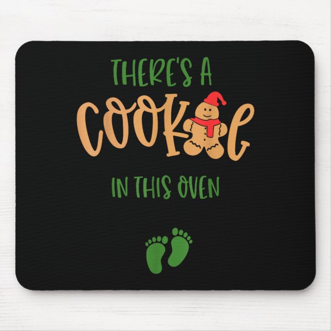 I Put A Cookie In That Oven Couples Christmas Preg Mouse Mat (Front)