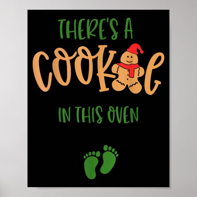 I Put A Cookie In That Oven Couples Christmas Preg Poster (Front)