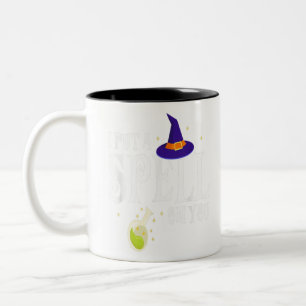 I Put A Spell On You Cool Witch Halloween Tee Pres Two-Tone Coffee Mug