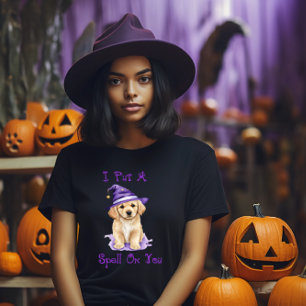 I Put A Spell On You Golden Retriever Witch T-Shirt