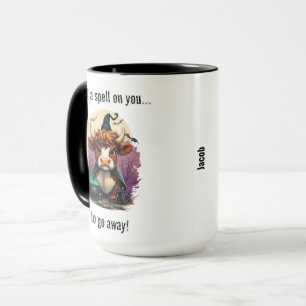 I Put A Spell On You Grumpy Highland Cow Witch Mug