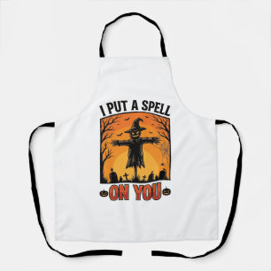 I Put a Spell on You Halloween Scarecrow Vector De Apron