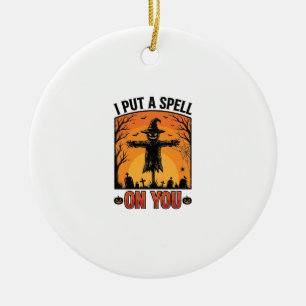 I Put a Spell on You Halloween Scarecrow Vector De Ceramic Tree Decoration