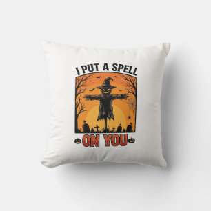 I Put a Spell on You Halloween Scarecrow Vector De Cushion
